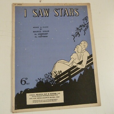 Liederblatt I SAW STARS Maurice Sigler Al Goodhart Al Hoffmn 1934