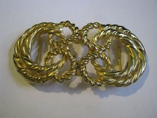 GAY BOYER f. 1976 Golden Ropes 4" Long Belt Buckle for Belt up to 1 1/4" Wide