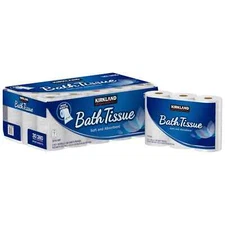 Kirkland Signature Soft Bath Tissue Toilet Paper, 2-Ply, 30 Rolls, 1425 sq ft