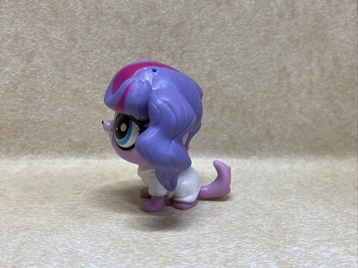 Littlest Pet Shop LPS #3708 Zoe Trent Maltese Dog Purple Blue Eyes