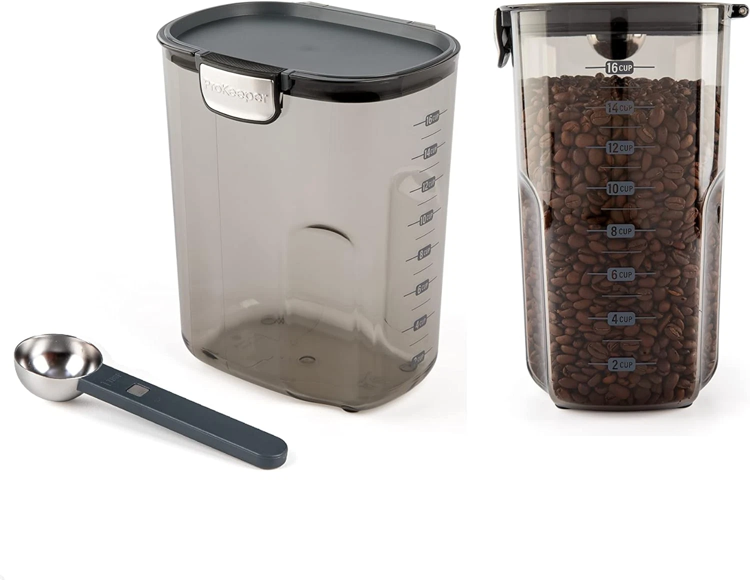 Airtight Clear Food Storage Canister Set with Magnetic Accessories - 2 Pieces