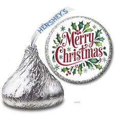 Merry Christmas Party Favors Hershey Kiss Candy Wrappers Hershey Kiss Labels
