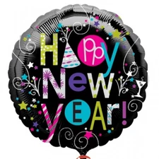 18" Happy New Year  Metallic Foil Balloon - Party Decorations