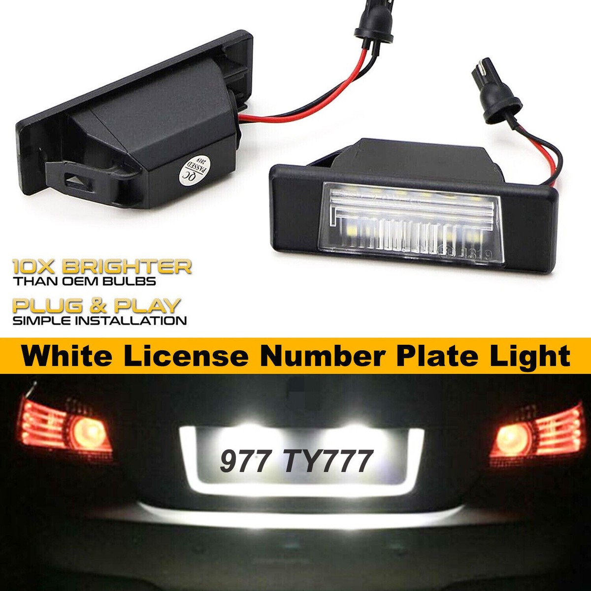 6500K White 18-SMD LED License Plate Light Bulbs For Infiniti Q50