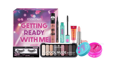Essence Get Ready With Me Set 8 Teile Mascara Lippen Cool Nude Lidschatten Wimpern