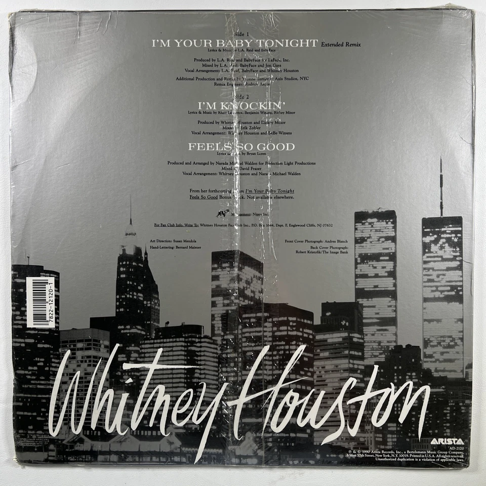 Whitney Houston “I'm Your Baby Tonight” 12" LP Single/Arista (Sealed) 1990 - Image 2 of 2