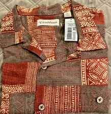 Caribbean Mens XL Camp Shirt Button Up Short Sleeve