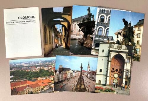 Olomouc 7 Postcard Set & Booklet Communist Czechoslovakia Republic Olmutz 1980s - Afbeelding 1 van 5