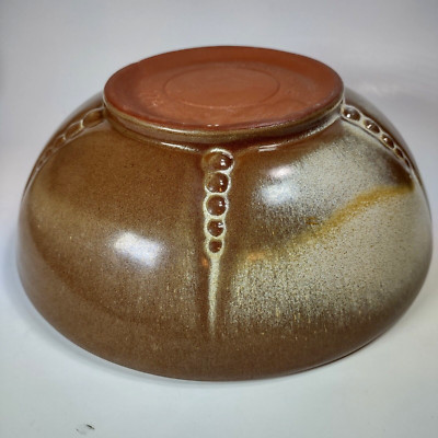 Vintage Frankoma Pottery Plainsman Gold Brown Vegetable Bowl #224 8 3/8'' x 3''