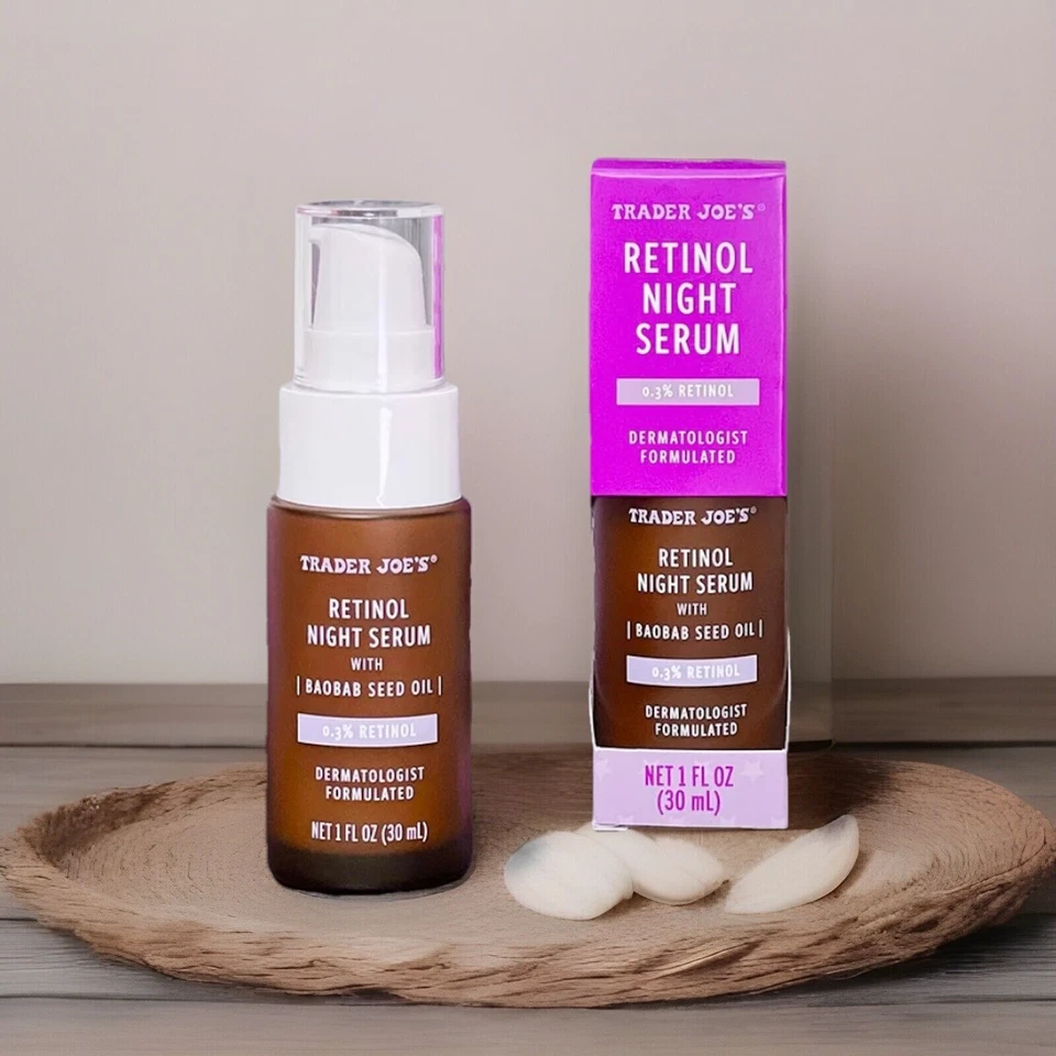 2 PACK Trader Joe’s 0.3% Retinol Night Serum with Baobab Seed Oil - 1 floz/30ml - Image 2 of 2