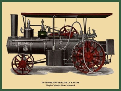 20 HP Rumely Steam Engine, Threshing Machine New Metal Sign: 9x12 ...