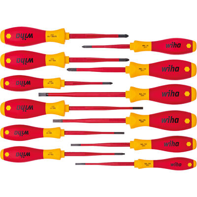 Wiha Schraubendreher-Set SoftFinish electric slimFix, 12-teilig, rot