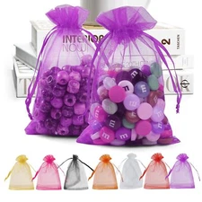 100 Pack 4x6 Inch Organza Bags Drawstring Mesh Favor Bags for Wedding Party
