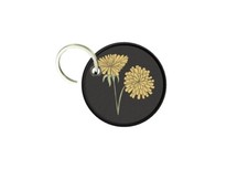 Keychain Round Printed Double-Sided Dandelion Flower
