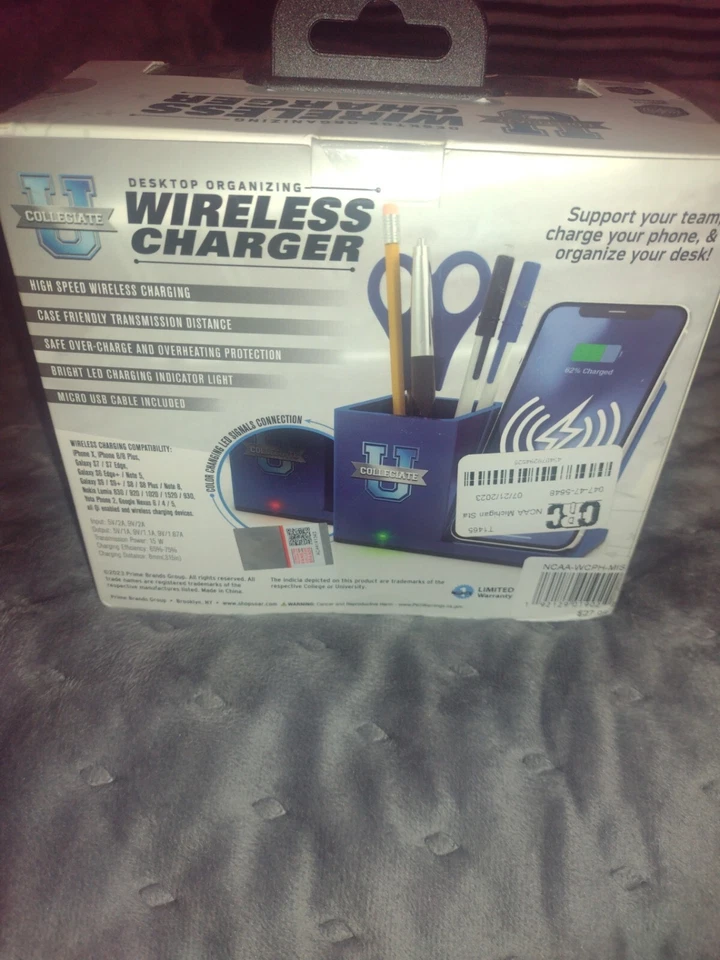 ARKANSAS RAZORBACKS Desktop Organizing Wireless Charger 🏈 /FREE SHIPPING USA - Image 3 of 4