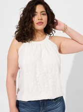 Torrid Mixed Lace Halter Cloud Dancer Ivory Plus 1X NWT 
