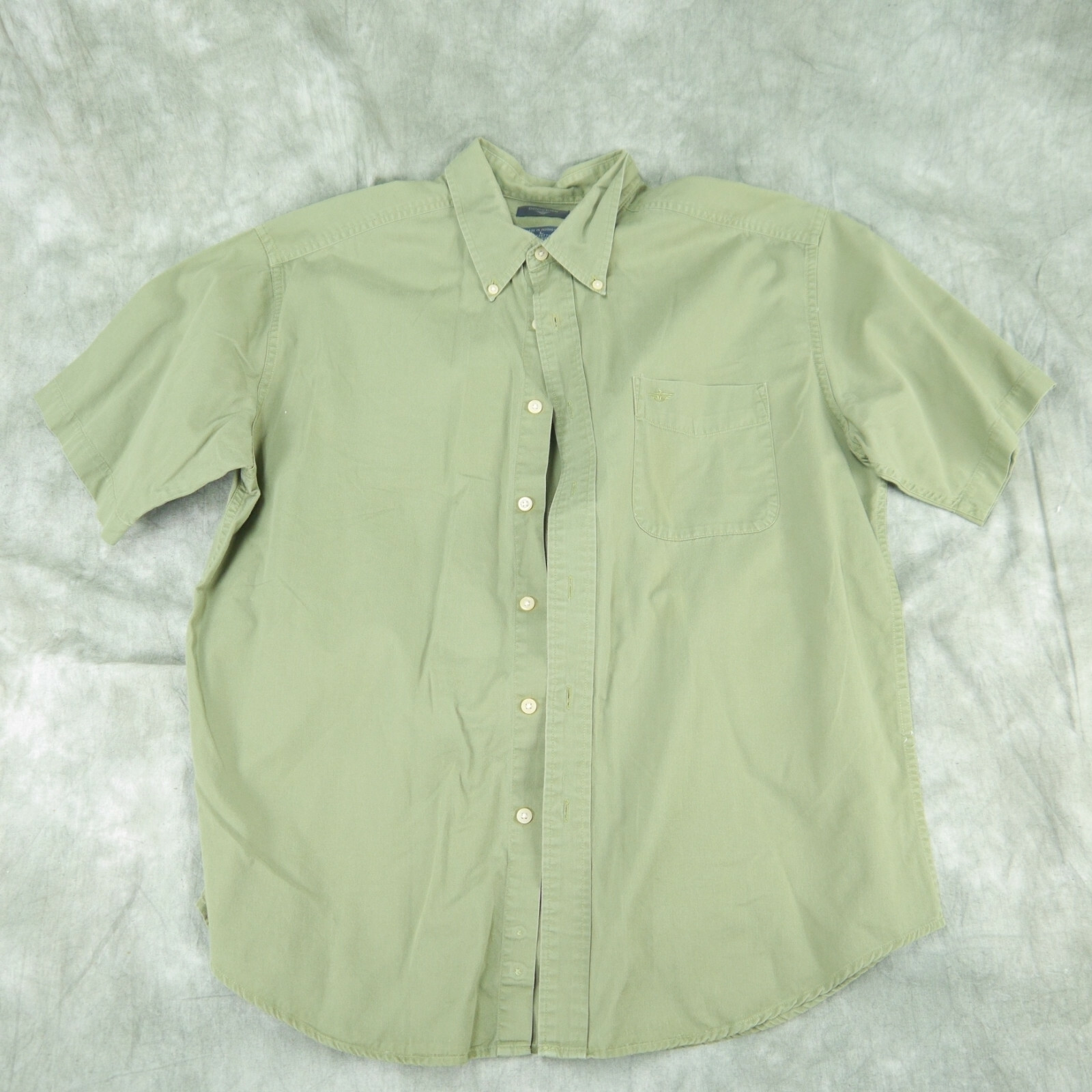 EUC Dockers Solid Green Button-Down Short Sleeve … - image 2