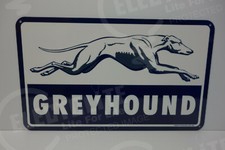 GREYHOUND DOG STEEL BAKED ENAMEL RECTANGULAR SIGN 12" High BY 20" Wide
