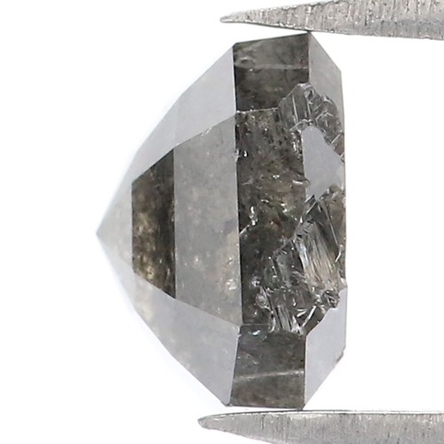 1.59 CT Natural Loose Emerald Cut Diamond 6.45 MM Salt And Pepper Diamond LQ7893 - Picture 4 of 8