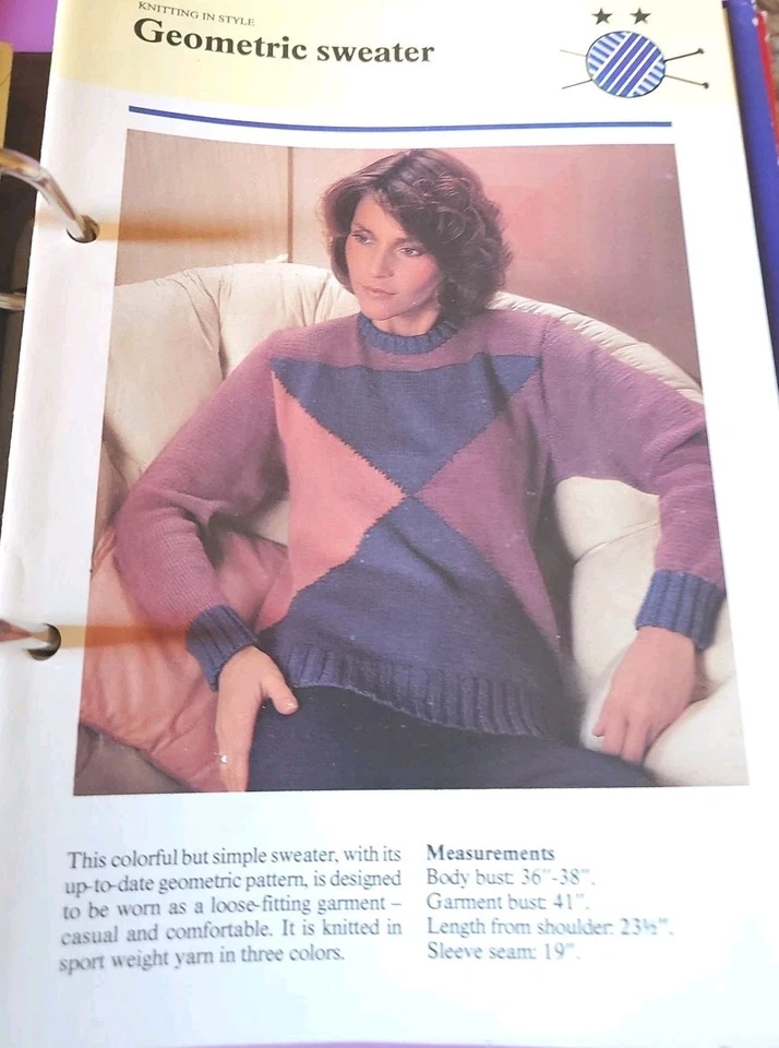 Vintage The Knitting Collection Patterns Binder By Golden Press (Large Set) - Image 4 of 4