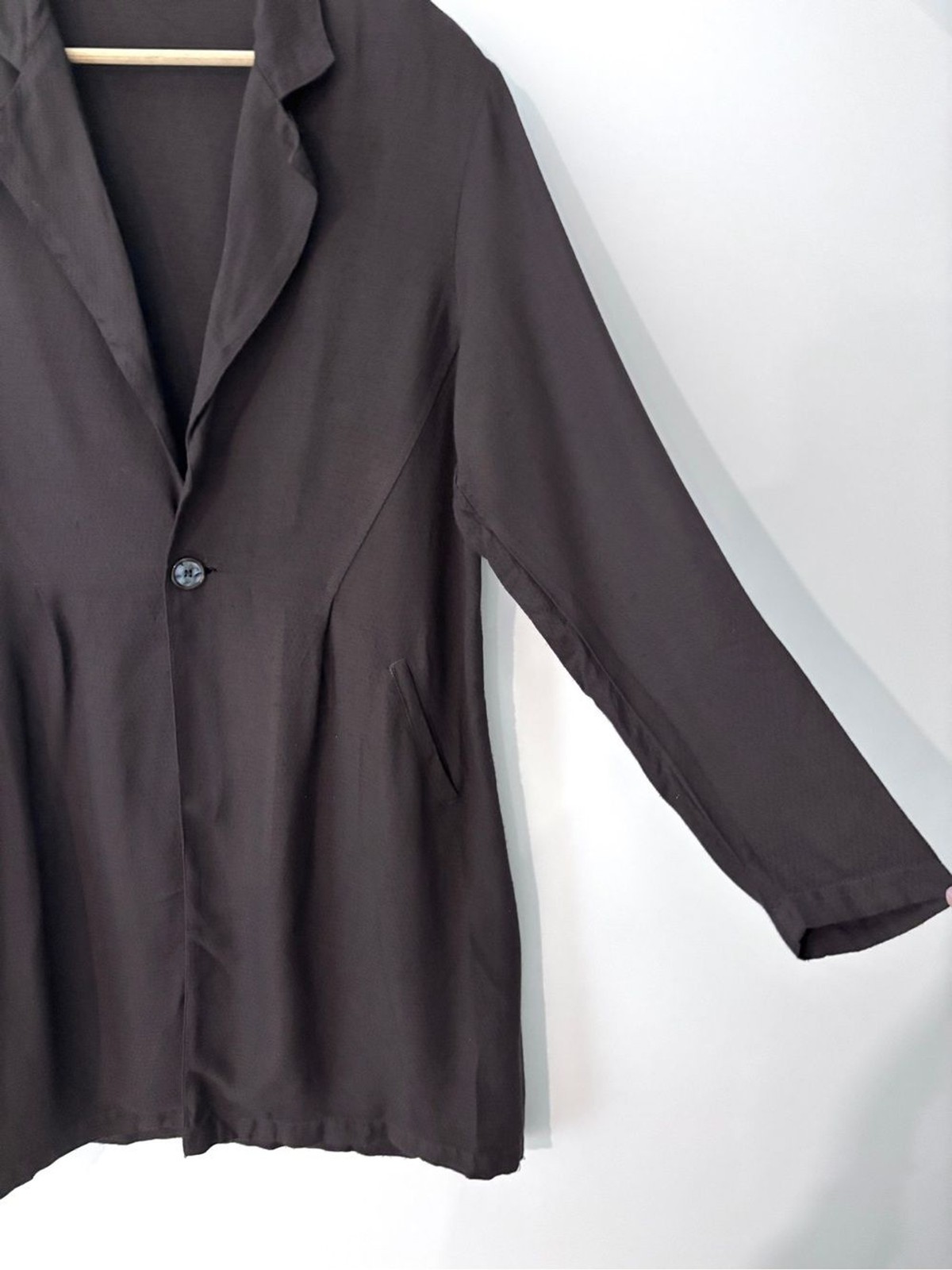 CP Shades Rare Vintage Brown Long Line Blazer Jacket Topper Car Coat Womens S image 2