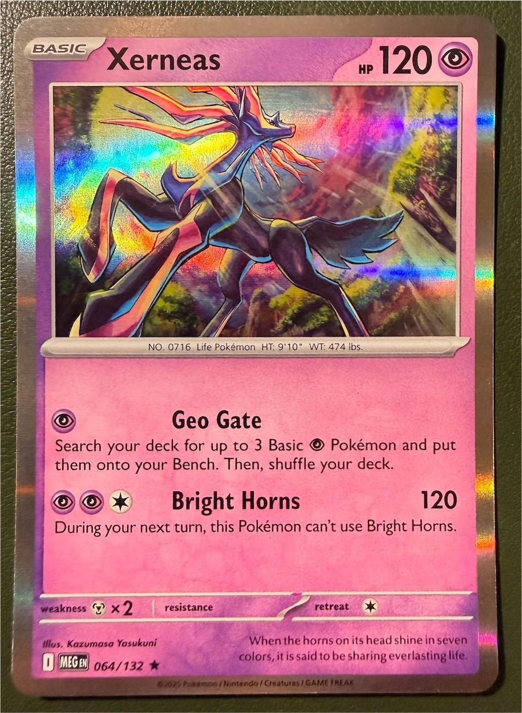 Pokemon TCG Xerneas 64/132 Mega Evolution Mega Evolution Holo NM