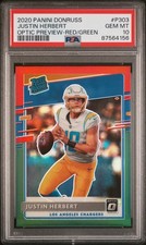 2020 Panini Donruss - Rated Rookie Justin Herbert #P-303 Optic Preview Red &...