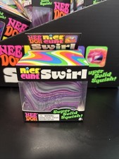Nee Doh Nice Cube Swirl Super Solid Squish Purple Grey Black Authentic NeeDoh