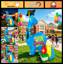 8FT Inflatable Dinosaur Decoration - Back to School, LED Blow Up for Parties E
