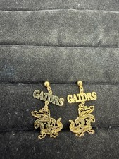University Of Florida Fighting Gators Pierced Earrings Gold Tone NCAA Football