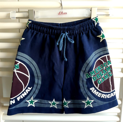 Jungen Sweat Shorts von Mc JEANS Gr. 122 blau bunt Basketball Motiv kurze Hose