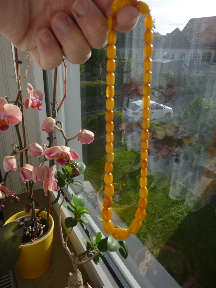 Antik Bernsteinkette Butterscotch TOP Color Bernstein baltic amber 25,5g - Bild 2 von 4