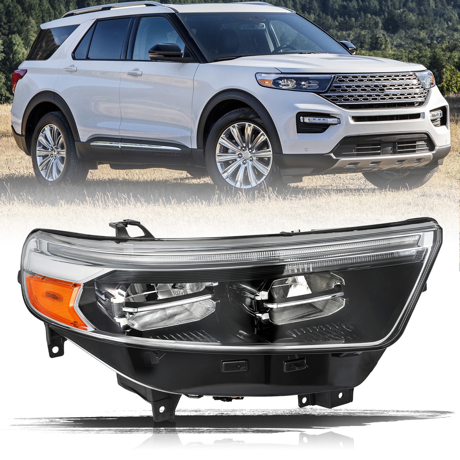 For 2020 2021 2022 Ford Explorer XLT Limited LED Passenger Side Headlight RH