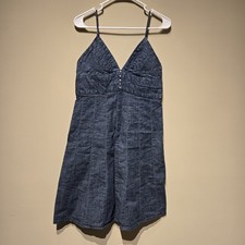 Zena Jeans Vintage Women's Size L Spaghetti Strap Denim Dress