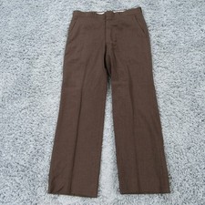 Vintage L. L. Bean Pants Mens 32x29 Brown Dress Straight Leg Talon Zipper