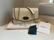 Mulberry small Darley shoulder crossbody or clutch bag chalk small classic grain