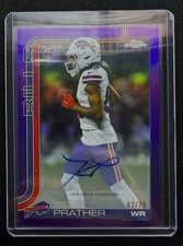 Topps Chrome Football Kaden Prather Rookie Autograph Purple numbered #47/75