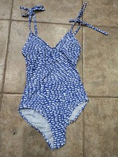 Vineyard Vines Womens One Piece Swimsuit Blue Small Blue White Whales