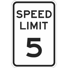 Lyle T1-1008-Hi_12X18 Speed Limit 5 Traffic Sign, 18 In H, 12 In W, Aluminum,