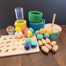 LOVEVERY Lot Montessori Wooden Baby Toys REPLACEMENT PARTS PIECES Odds Ends