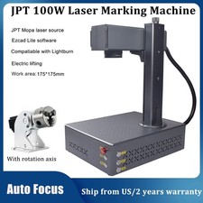 100W JPT Mopa Fiber Laser Marking Engraver Machine Auto Focus 175*175mm US