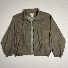 Norm Thompson Men’s Brown Suede Bomber Jacket, elastic/cuff waist, Size L #J0032