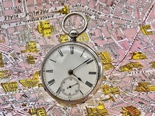 Ribaltina Englische Conoide Chester 1883 Schlüssel Taschenuhr Silber Manuell