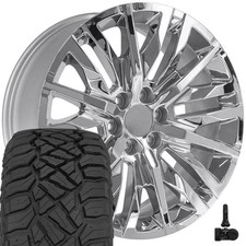 22x9 Chrome 5921 Wheels 28545r22 Rt Tires Tpms 6x139.7 28et