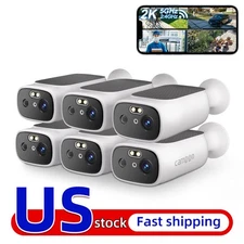 6pcs Wifi Wireless Security Camera System Solar Battery Powered Home 2 Way Talk