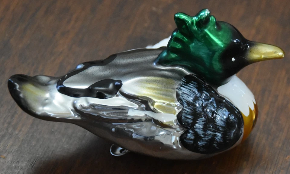 5 Vtg ClipOn Bird Duck Mallard Decoy Fowl Porcelain Ceramic Ornament 4.5"w 2.5"T - Image 4 of 4