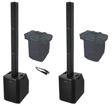  2 Rockville TITAN ARRAY SYSTEM V2 Powered Column Array Speakers Dual 10" Subs
