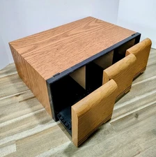 Vintage Faux Wood Grain 3Drawer  60 CD Storage Unit Cabinet Rack Holder Case