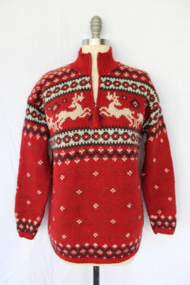 Suéter de lana vaquichan azteca Ralph Lauren vintage tejido a mano reno Fair Isles Foto 4 de 4