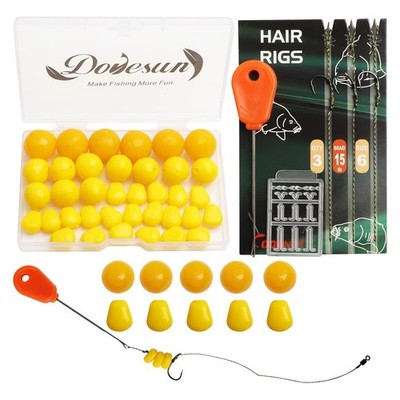 41 PCS Carp Hair Rig Kit #6 Hooks, Pre-Tied Fishing Hair Rigs Baits for Bass